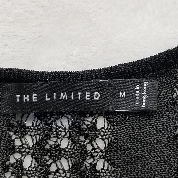 The Limited Medium Top Open Knit Metallic Sheer Short Sleeve Whimsigoth Witchy - Picture 5 of 10